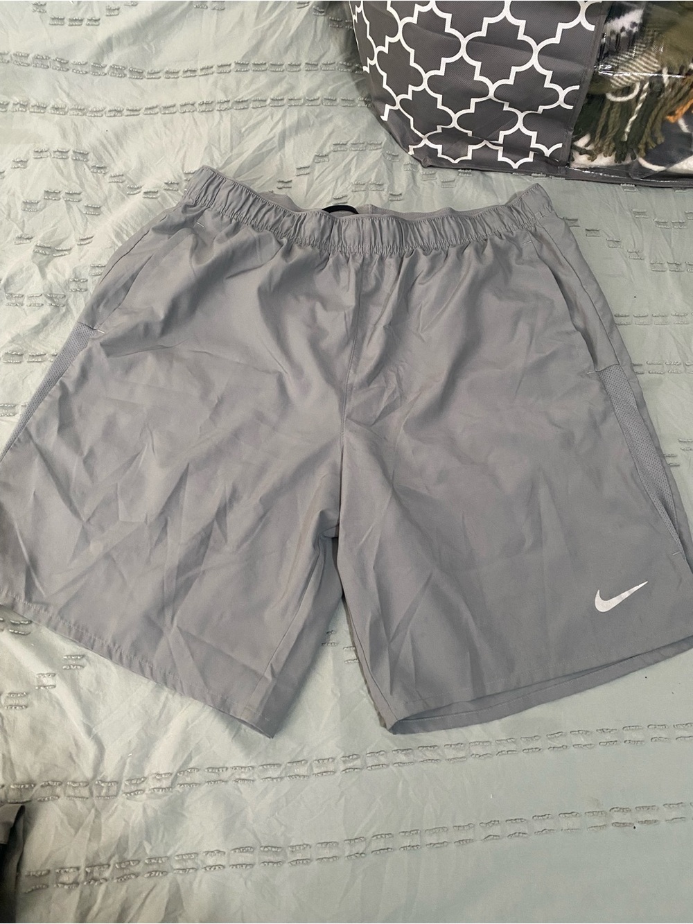 Nike Men’s Light Gray Athletic Shorts with Swoosh